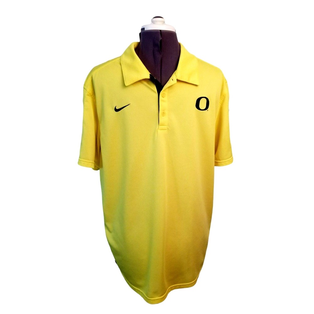 Nike Dri Fit Solid Yellow Golf Polo Men's Shirt Size XL, PIT TO PIT 26 IN